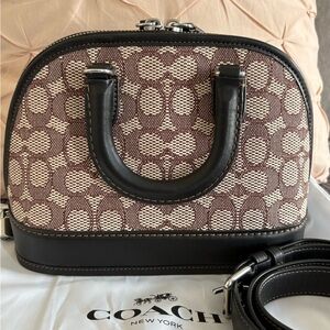 Coach Signature Brown and Black Crossbody Bag NWOT Coach Revel Bag